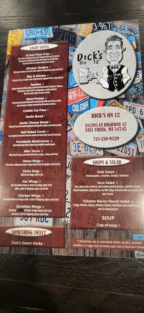 Dick's on 12 Menu 3